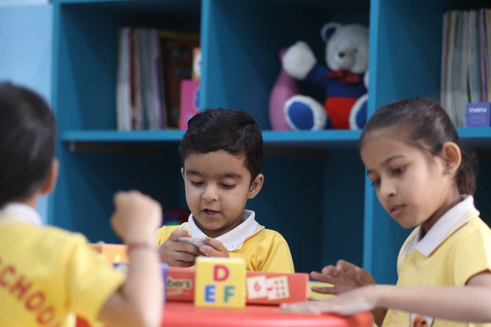 Library facility reading environment at Pink Model School Bikaner